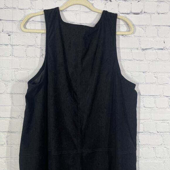 VTG 90s Goth Black Maxi Overall Dress XL Edgy Grunge Emo Style Velvet Whimsigoth - Picture 6 of 14